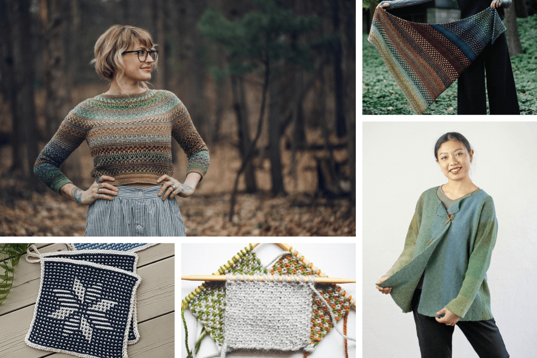 Billede collage af vævestrik fra blogindlægget